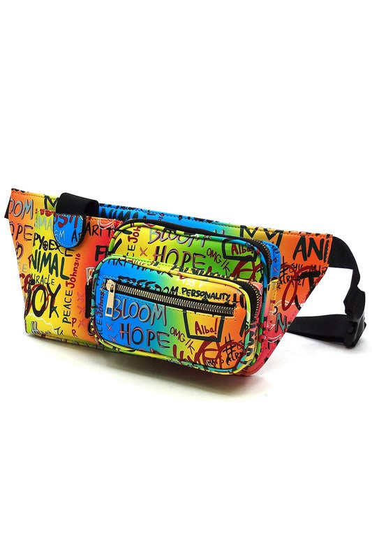 Multi Graffiti Fanny Bag Waist Bag - Triple-CBoutique