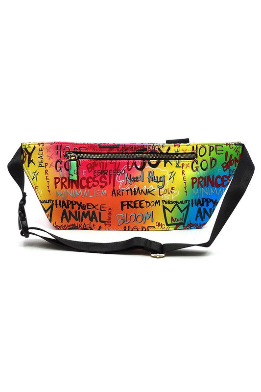 Multi Graffiti Fanny Bag Waist Bag - Triple-CBoutique