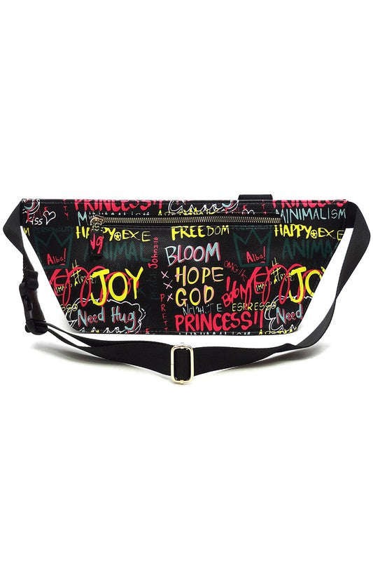 Multi Graffiti Fanny Bag Waist Bag - Triple-CBoutique
