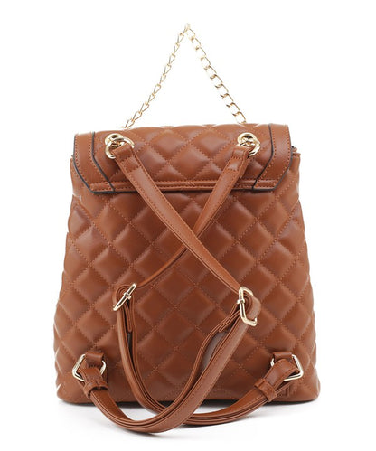 Quilted Twistlock Fashion Backpack - Triple-CBoutique