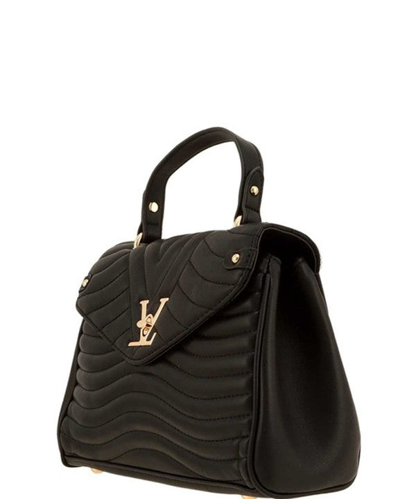 V Accent Crossbody Bag with Handle - Triple-CBoutique