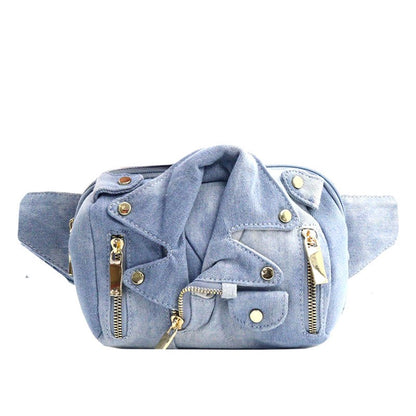 Distressed Denim Fanny Pack - Triple-CBoutique