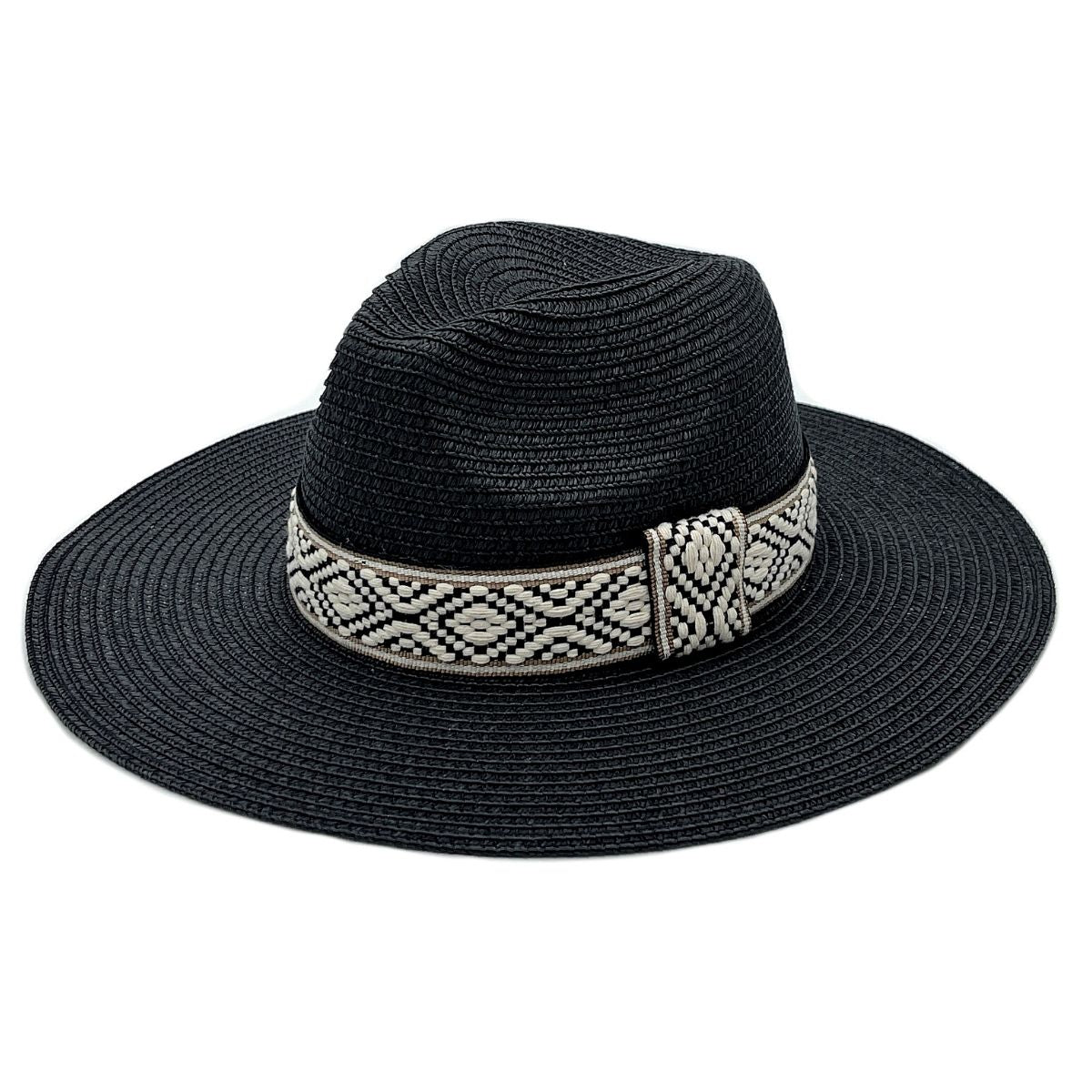 Black Straw Panama Fedora