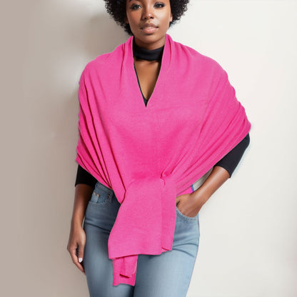 Scarf Poncho Pink Convertible Wrap for Women